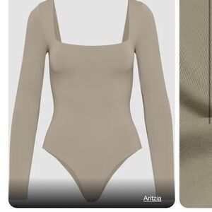 Babaton aritzia contour cheeky square neck body suit